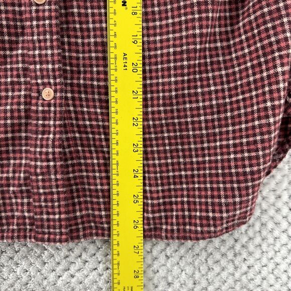 J CREW Classic Flannel Button Up Shirt Women S Prairie Check Red Collared Pocket - Picture 10 of 12